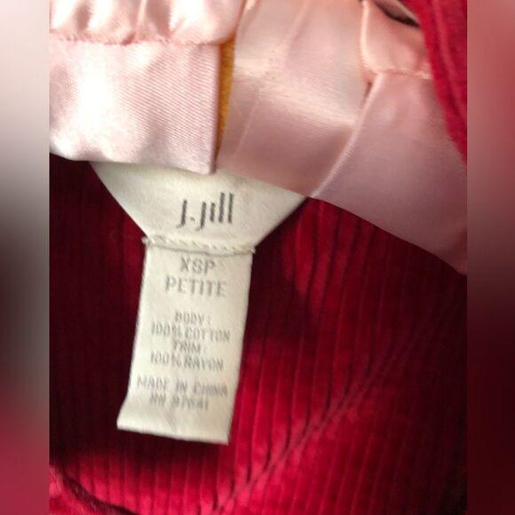 J. Jill Red Corduroy Velvet Trim Jacket 100% cotton Size XS P - Picture 5 of 8